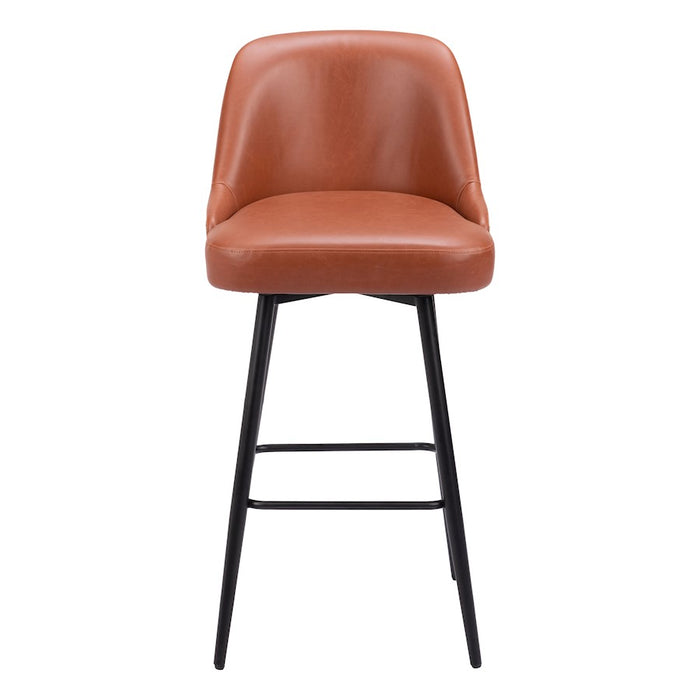 Zuo Modern Keppel Swivel BarStool, Brown