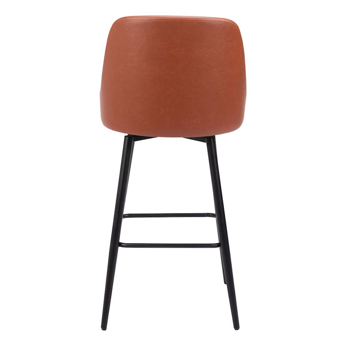 Zuo Modern Keppel Swivel BarStool, Brown