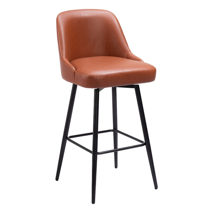 Zuo Modern Keppel Swivel BarStool, Brown