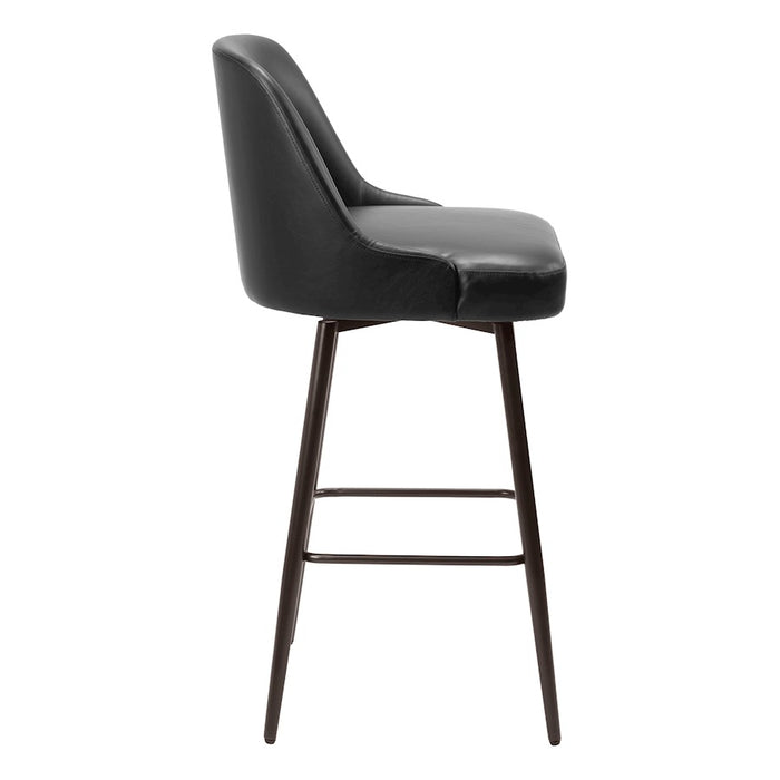 Zuo Modern Keppel Swivel BarStool, Black/Bronze