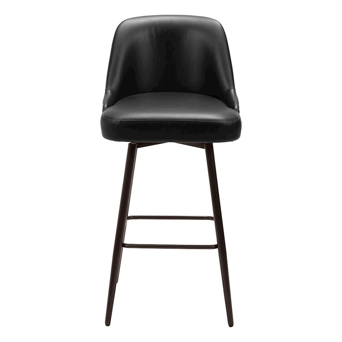 Zuo Modern Keppel Swivel BarStool, Black/Bronze