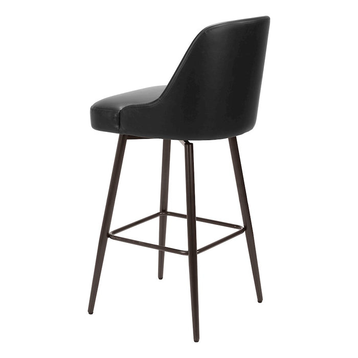 Zuo Modern Keppel Swivel BarStool, Black/Bronze