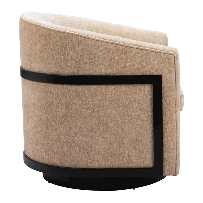 Zuo Modern Hanko Swivel Chair, Golden Beige
