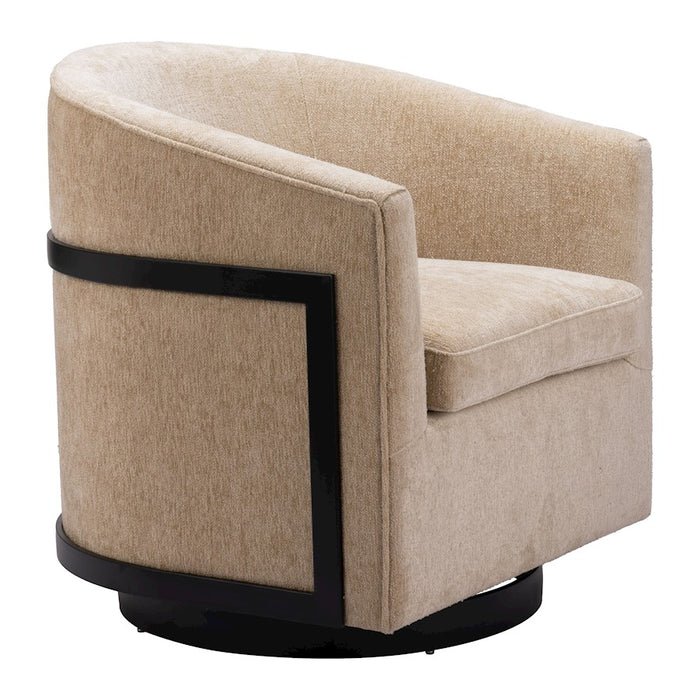 Zuo Modern Hanko Swivel Chair, Golden Beige