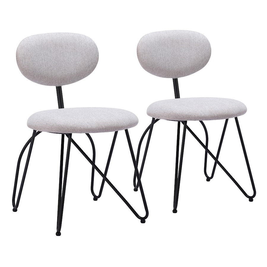 Zuo Modern Novi Dining Chair Set of 2, Dove Gray - 110017