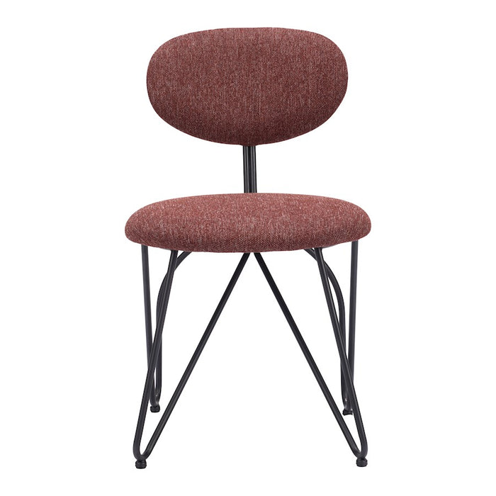 Zuo Modern Novi Dining Chair Set of 2, Maroon Brown
