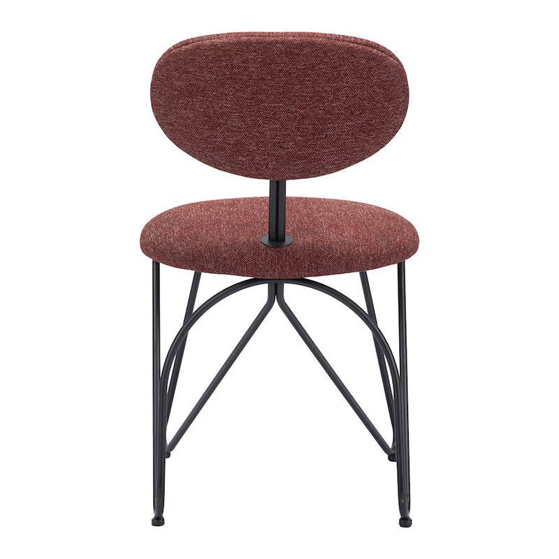 Zuo Modern Novi Dining Chair Set of 2, Maroon Brown