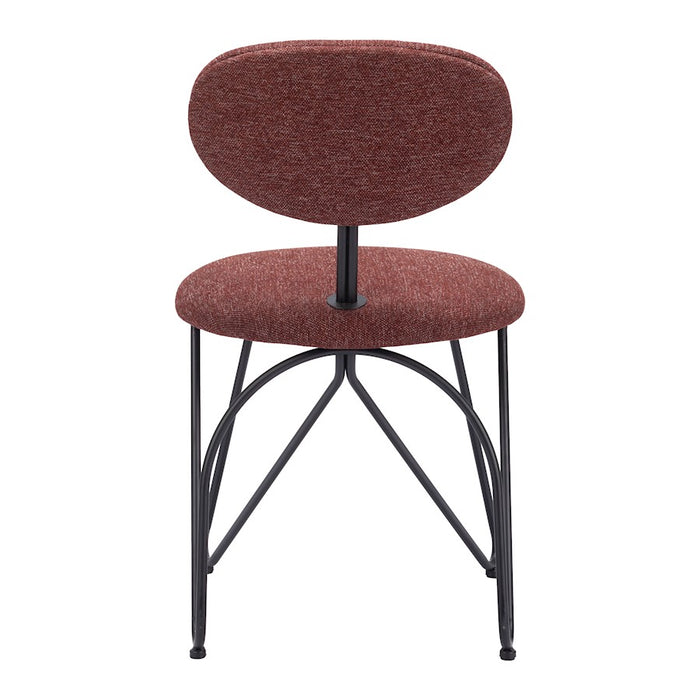 Zuo Modern Novi Dining Chair Set of 2, Maroon Brown