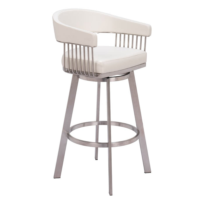 Zuo Modern Bantry Swivel BarStool, White