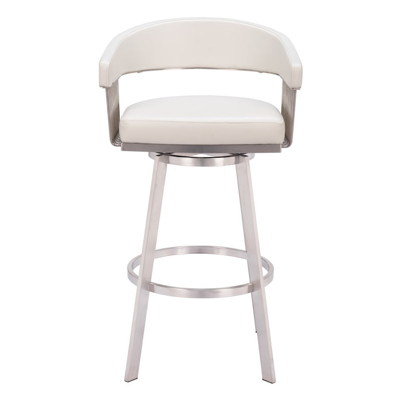 Zuo Modern Bantry Swivel BarStool, White