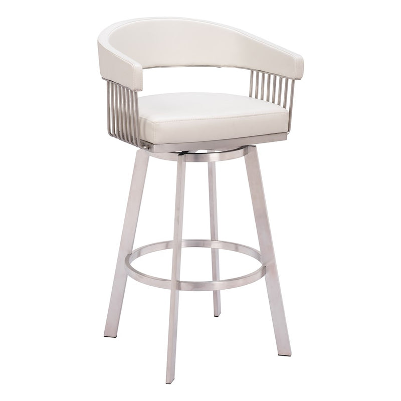 Zuo Modern Bantry Swivel BarStool, White