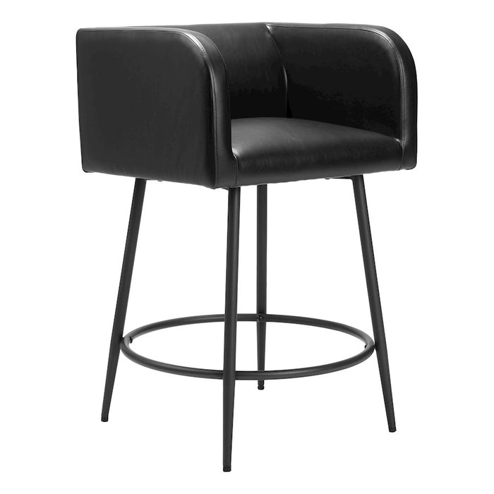 Zuo Modern Horbat Counter Stool Set of 2, Black
