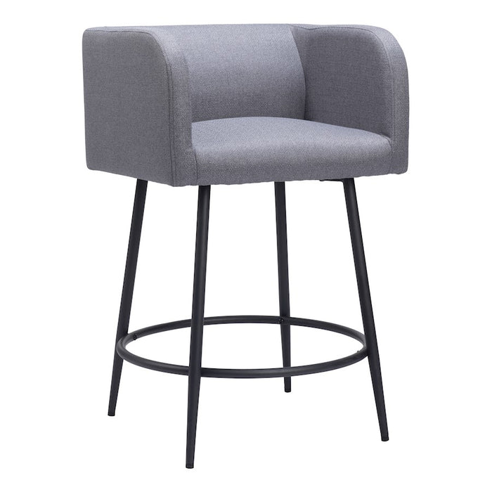 Zuo Modern Horbat Counter Stool Set of 2, Gray