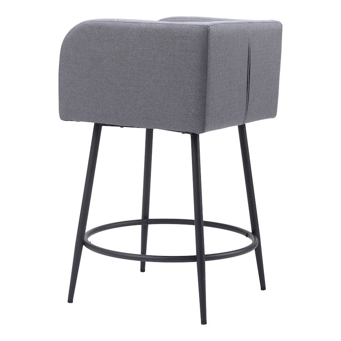 Zuo Modern Horbat Counter Stool Set of 2, Gray