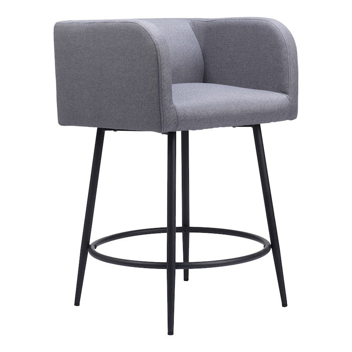 Zuo Modern Horbat Counter Stool Set of 2, Gray