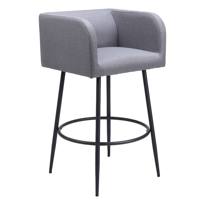 Zuo Modern Horbat BarStool Set of 2, Gray