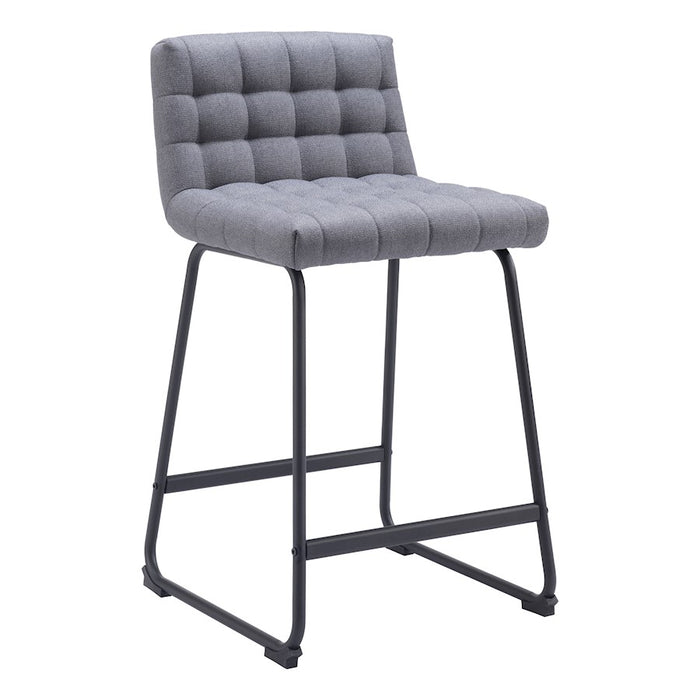 Zuo Modern Pago Counter Stool Set of 2, Gray