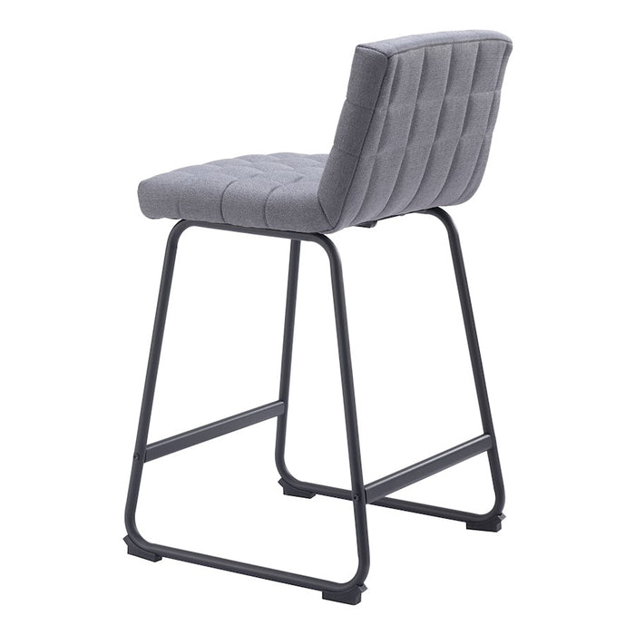Zuo Modern Pago Counter Stool Set of 2, Gray