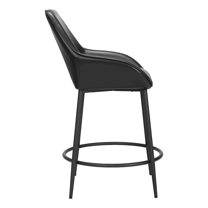 Zuo Modern Vila Counter Stool Set of 2, Black