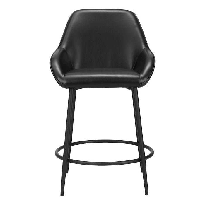 Zuo Modern Vila Counter Stool Set of 2, Black