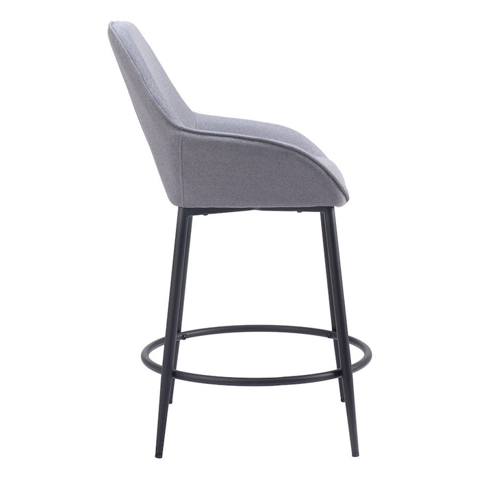 Zuo Modern Vila Counter Stool Set of 2, Gray