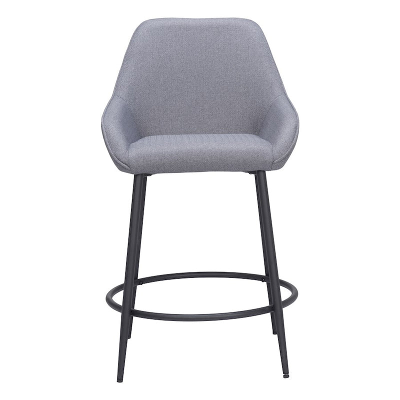 Zuo Modern Vila Counter Stool Set of 2, Gray