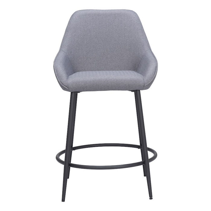 Zuo Modern Vila Counter Stool Set of 2, Gray