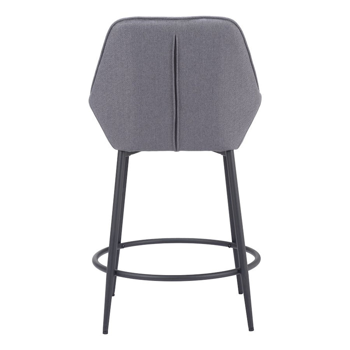 Zuo Modern Vila Counter Stool Set of 2, Gray