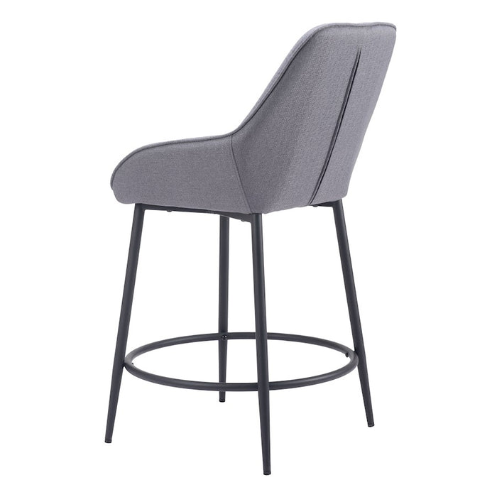 Zuo Modern Vila Counter Stool Set of 2, Gray