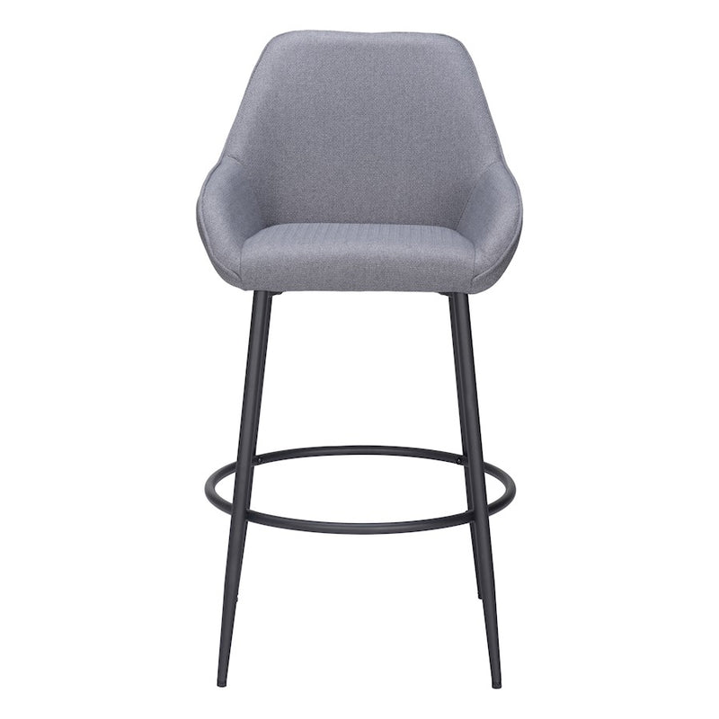 Zuo Modern Vila Barstool Set of 2, Gray