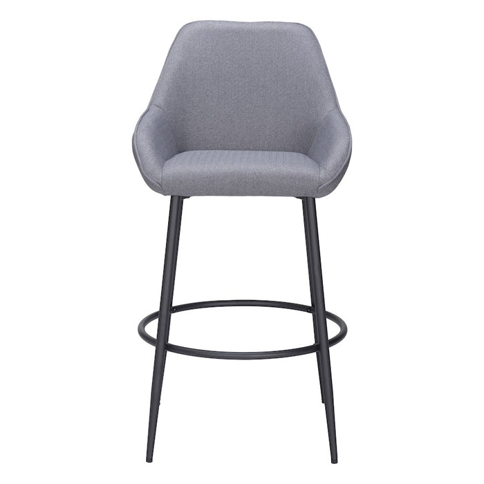 Zuo Modern Vila Barstool Set of 2, Gray