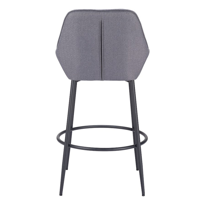 Zuo Modern Vila Barstool Set of 2, Gray