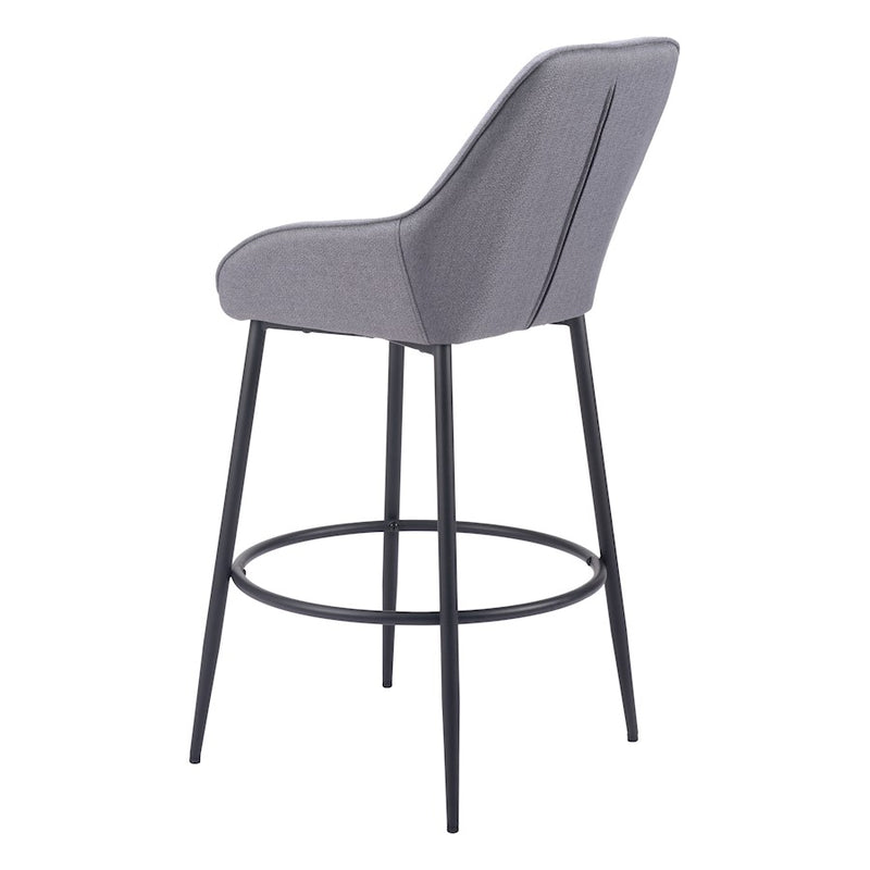 Zuo Modern Vila Barstool Set of 2, Gray