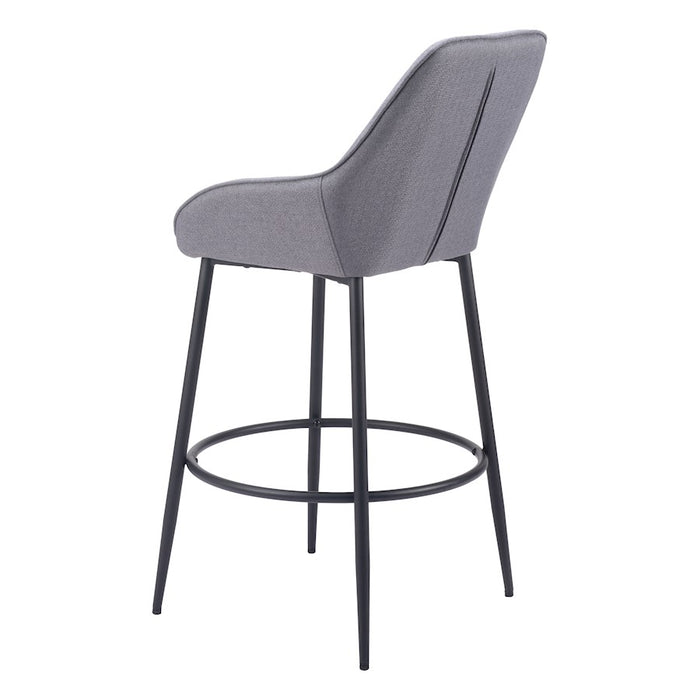 Zuo Modern Vila Barstool Set of 2, Gray