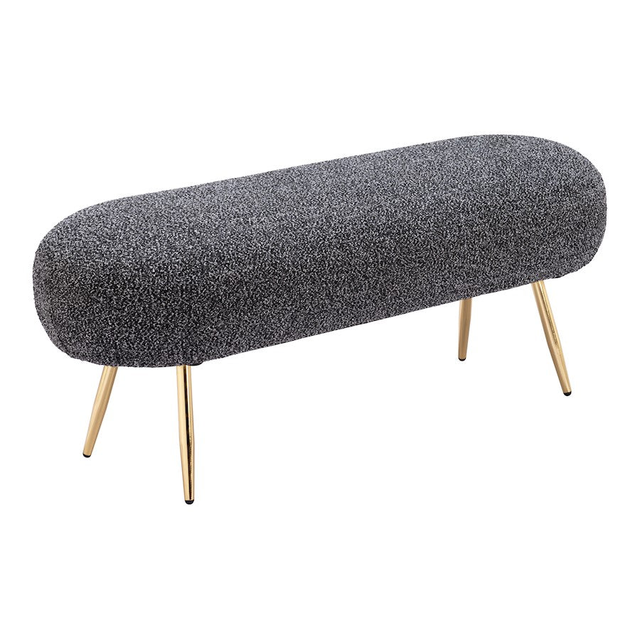Zuo Modern Creek Bench, Glitter Black - 110081