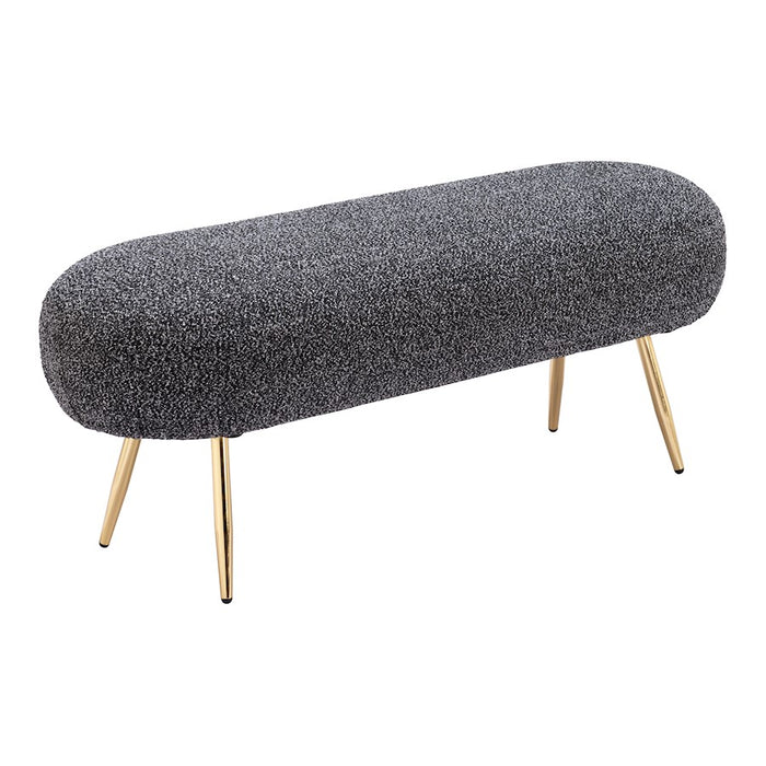 Zuo Modern Creek Bench, Glitter Black