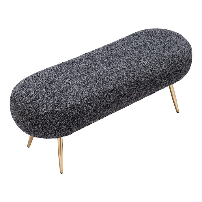 Zuo Modern Creek Bench, Glitter Black
