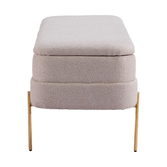 Zuo Modern Lebreton Storage Bench, Oatmeal Beige