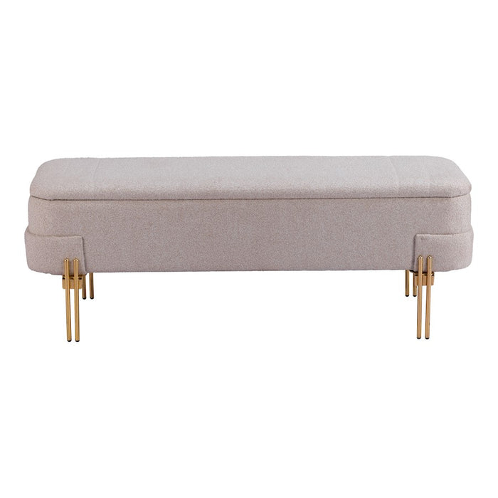 Zuo Modern Lebreton Storage Bench, Oatmeal Beige