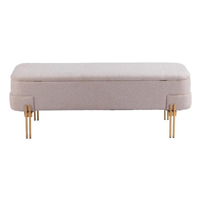 Zuo Modern Lebreton Storage Bench, Oatmeal Beige