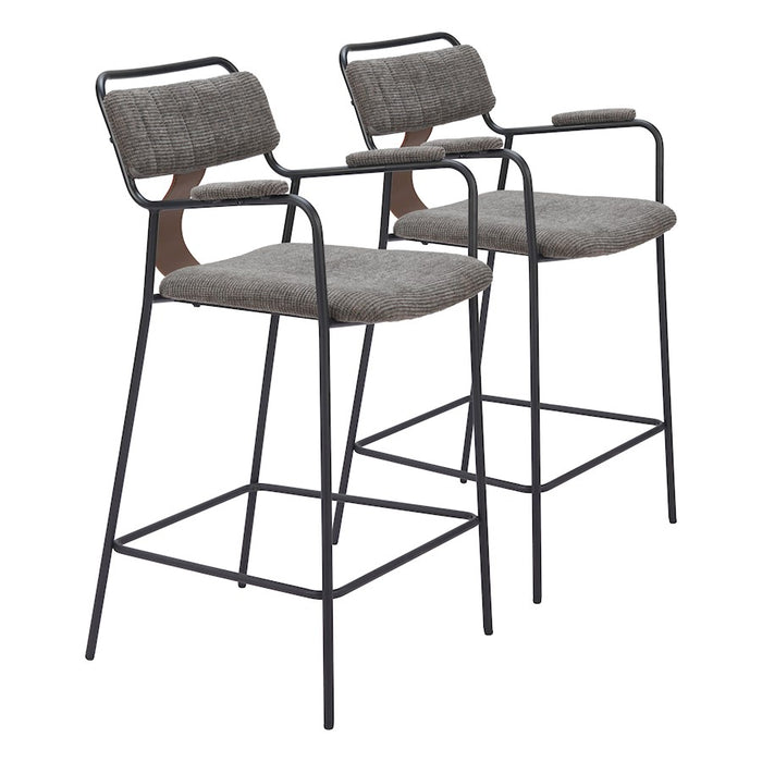 Zuo Modern Couva Counter Stool Set of 2, Butterscotch Brown - 110090