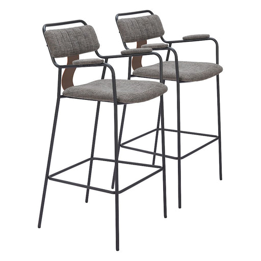 Zuo Modern Couva BarStool Set of 2, Butterscotch Brown - 110091