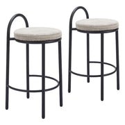 Zuo Modern Sisal Counter Stool Set of 2, Beige Tweed - 110096