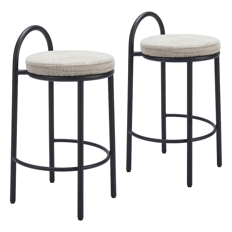 Zuo Modern Sisal Counter Stool Set of 2, Beige Tweed - 110096