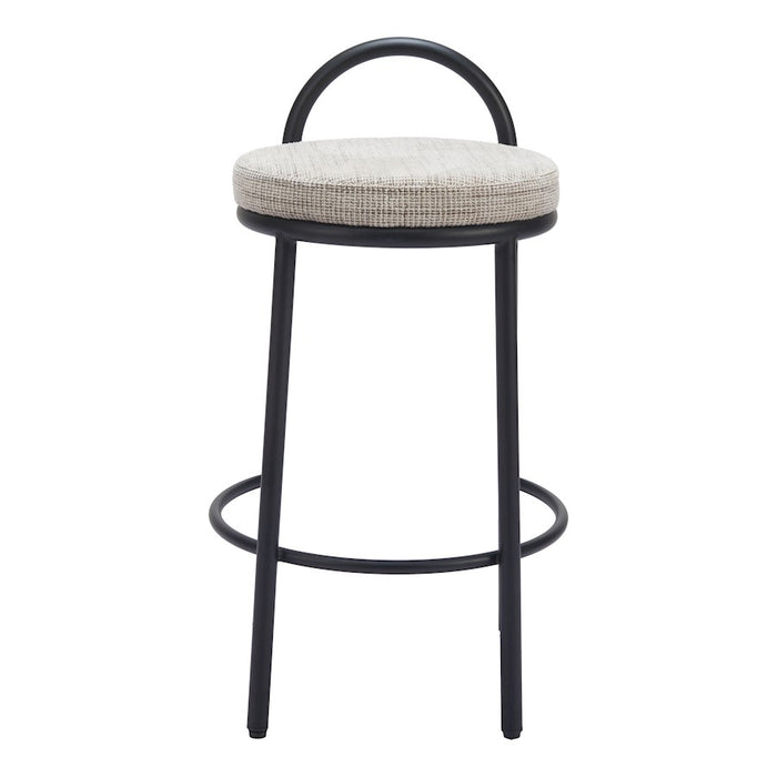 Zuo Modern Sisal Counter Stool Set of 2, Beige Tweed
