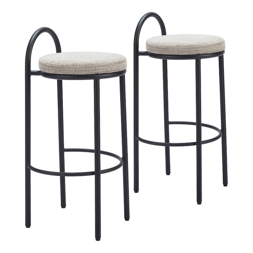 Zuo Modern Sisal BarStool Set of 2, Beige Tweed - 110097