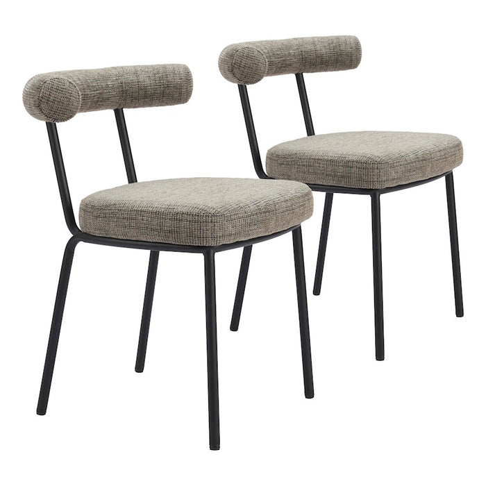 Zuo Modern Kede Dining Chair Set of 2, Green Tweed - 110098
