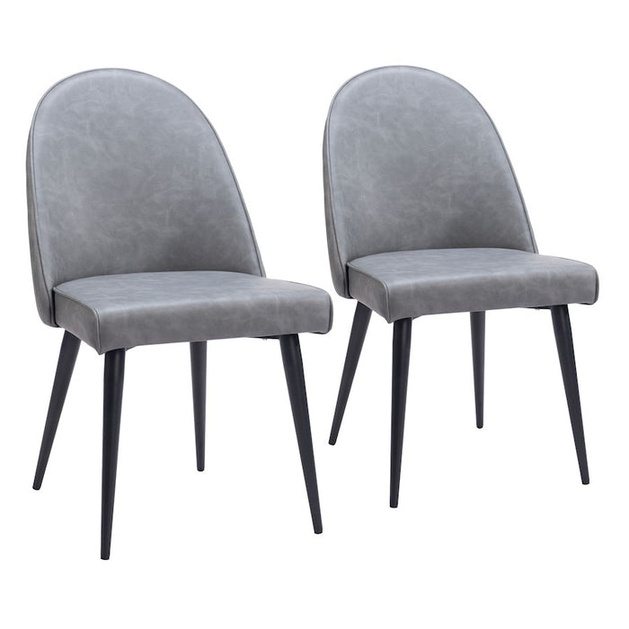 Zuo Modern Silloth Armless Dining Chair Set of 2, Gray - 110118