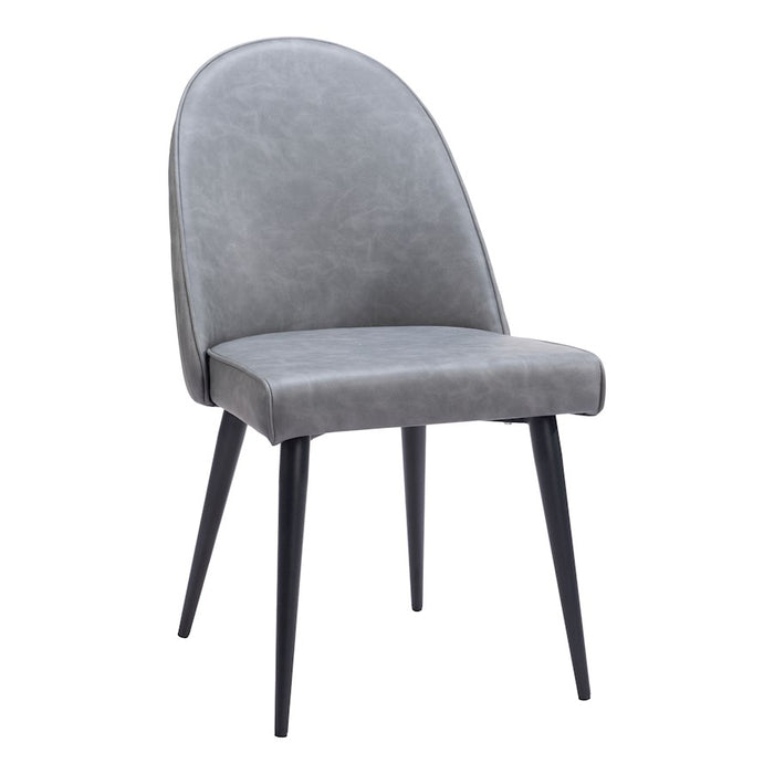 Zuo Modern Silloth Armless Dining Chair Set of 2, Gray