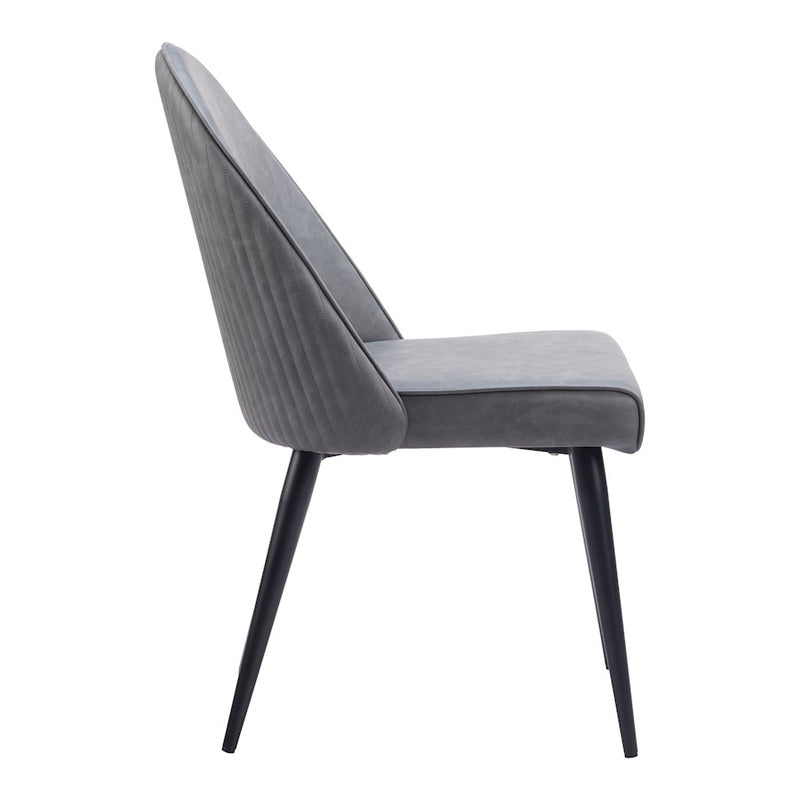 Zuo Modern Silloth Armless Dining Chair Set of 2, Gray